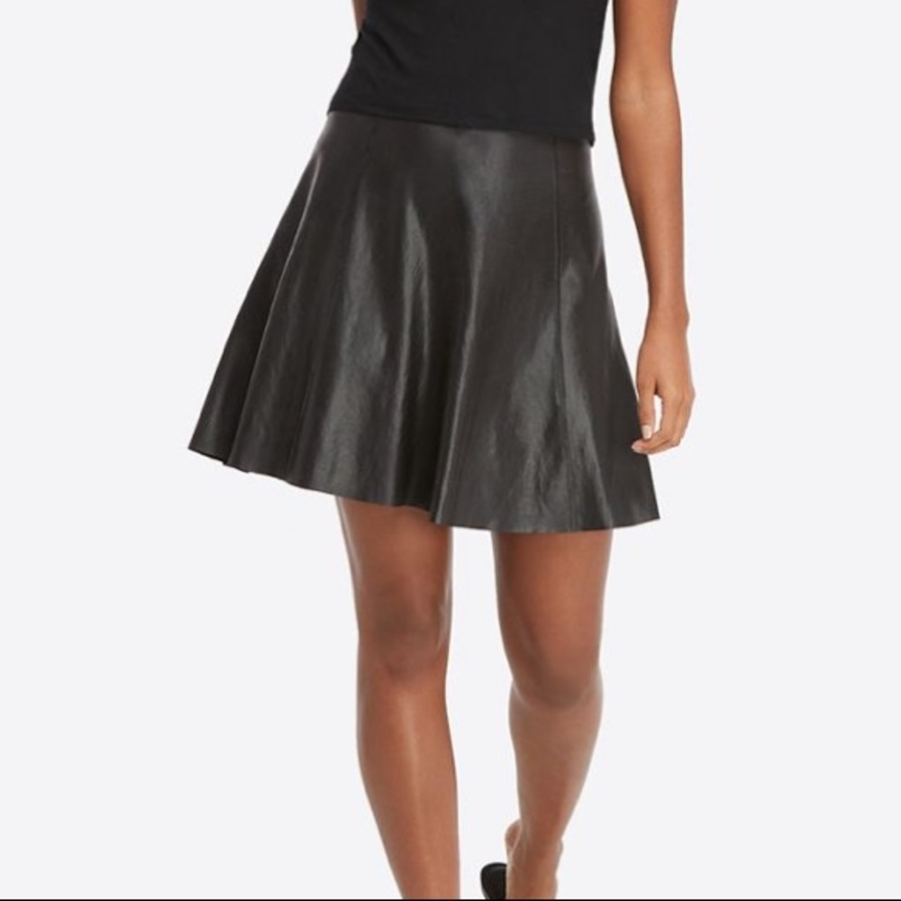 Faux leather skater skirt